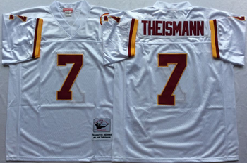 Washington Redskins White #7 THEISMANN Mitchell & Ness Football Jersey Retro men women youth size S-6XL