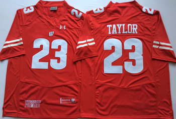 Wisconsin Badgers Red 23 TAYLOR Football Jersey MEN WOMEN YOUTH S-6XL SIZE