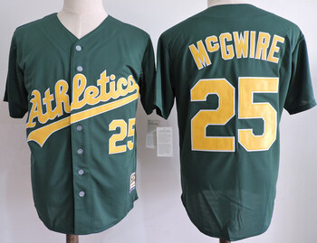 akland Athletics #25 Mark McGwire GREEN Road Flex Base Authentic Collection MLB Jersey MEN WOMEN YOUTH S-6XL SIZE