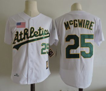akland Athletics #25 Mark McGwire white Road Flex Base Authentic Collection MLB Jersey MEN WOMEN YOUTH S-6XL SIZE
