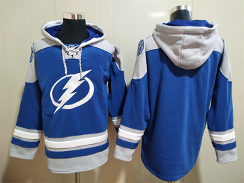 blank version  Blue Tampa Bay Lightning  stitched hoodie jersey MEN WOMEN YOUTH S-6XL SIZE