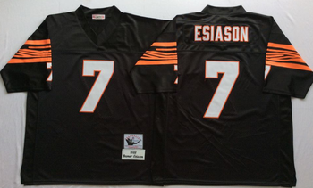 cincinatti bengals Black #7 ESIASON Mitchell & Ness Football Jersey Retro men women youth size S-6XL