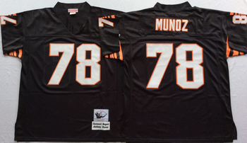cincinatti bengals Black #78 MUNOZ Mitchell & Ness Football Jersey Retro men women youth size S-6XL