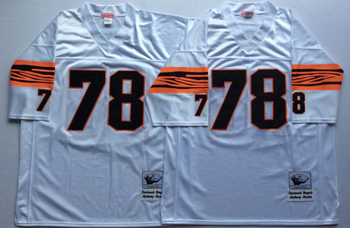 cincinatti bengals White #78 NO NAME Mitchell & Ness Football Jersey Retro men women youth size S-6XL