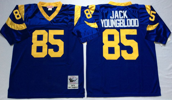 san louis rams #85 Blue JACKYOUNGBLOOD Mitchell & Ness Football Jersey Retro men women youth size S-6XL