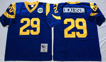 san louis rams Blue #29 DICKERSON Mitchell & Ness Football Jersey Retro men women youth size S-6XL