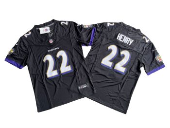 Baltimore Ravens 22 Derrick Henry Black MEN WOMEN YOUTH S-6XL SIZE