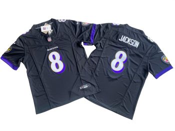 Baltimore Ravens 8 Lamar Jackson Vapor MEN WOMEN YOUTH S-6XL SIZE