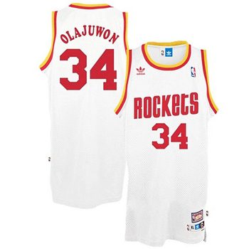 ＃34 Hakeem Olajuwon Houston Rockets White Swingman Throwback Jersey MEN WOMEN YOUTH S-6XL SIZE