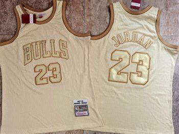 Michael Jordan Chicago Bulls 97-98 Gold Swingman Mitchell & Ness Jersey MEN WOMEN YOUTH S-6XL SIZE