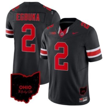 Ohio State Buckeyes NEW Black 2 EGBUKA Football Jersey MEN WOMEN YOUTH S-6XL SIZE