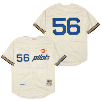 1968 JIM BOUTON SEATTLE PILOTS BASEBALL JERSEY MITCHELL NESS men women youth size S-6XL