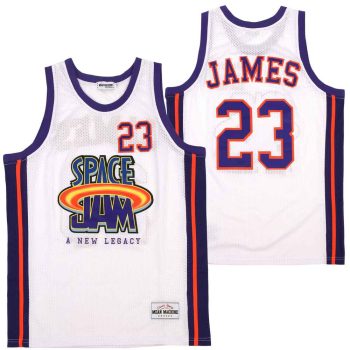 #23 LEBRON JAMES SPACE JAM NEW LEGACY WHITE BASKETBALL JERSEY MEN WOMEN YOUTH S-6XL SIZE