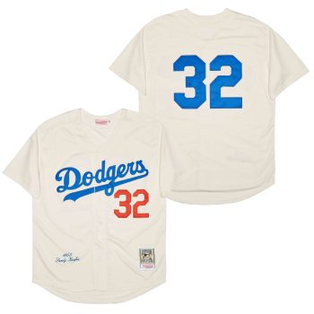 #32 Sandy Koufax Los Angeles Dodgers Jersey Mitchell & Ness cream men women youth size S-6XL