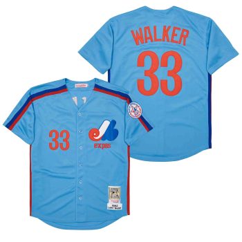 #33 walker Montreal Expos Jersey blue retro men women youth size S-6XL