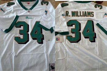 Vintage Michelle Miami Dolphins Ricky Williams 2002 White Legacy Jersey football jersey