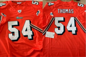 Vintage Michelle Zach Thomas #54 Miami Dolphins NFL Vintage Football Jersey