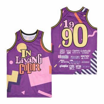 90# IN LIVING COLOR WAYANS BASKETBALL JERSEY purple MEN WOMEN YOUTH S-6XL SIZE