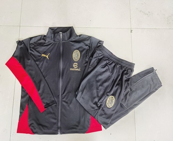 2024-25 AC Milan Black. -AC Milan Soccer training uniform  youth size S-3XL