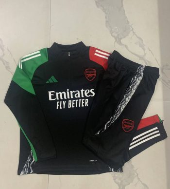 2024-25 Arsenal Black (shoulder red green) -Arsenal Soccer training uniform  youth size S-3XL