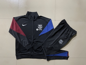 2024-25 Barcelona Black (white crest) -Barcelona Soccer training uniform  youth size S-3XL