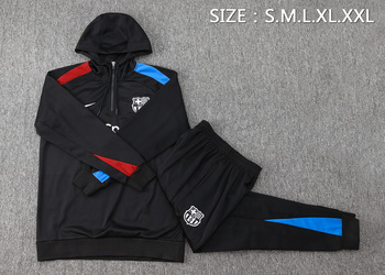 2024-25 Barcelona Black with hat -Barcelona Soccer training uniform  youth size S-3XL