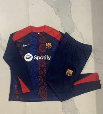 2024-25 Barcelona Blue (geometric inkjet) -Barcelona Soccer training uniform  youth size S-3XL