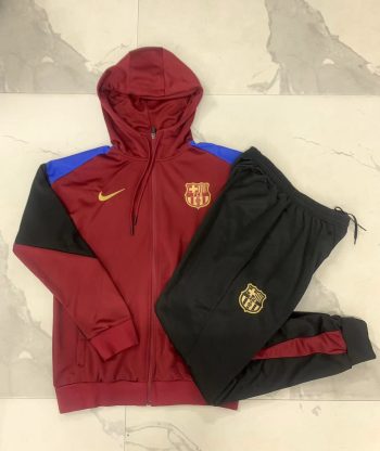 2024-25 Barcelona Bordeaux with  hat. -Barcelona Soccer training uniform  youth size S-3XL