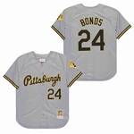 Barry Bonds Pittsburgh Pirates Jersey Mitchell & Ness grey retro men women youth size S-6XL