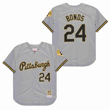 Barry Bonds Pittsburgh Pirates Jersey Mitchell & Ness grey retro men women youth size S-6XL