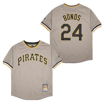 Barry Bonds Pittsburgh Pirates Jersey Mitchell & Ness grey retro version men women youth size S-6XL