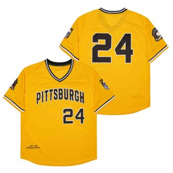 Barry Bonds Pittsburgh Pirates Jersey Mitchell & Ness yellow men women youth size S-6XL