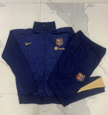 2024-25 Blue Ink Jet --Barcelona Soccer training uniform  youth size S-3XL