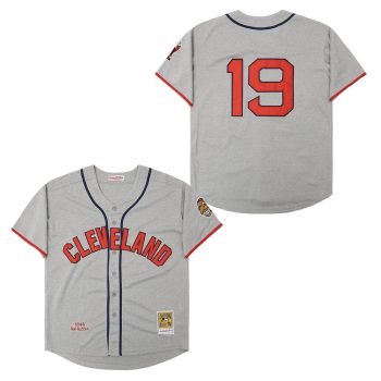 Bob Feller Cleveland Indians Jersey Majestic gray 1948 men women youth size S-6XL