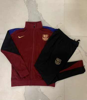 2024-25 Bordeaux dark red --Barcelona Soccer training uniform  youth size S-3XL