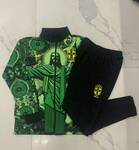 2024-25 Brazil Green inkjet -Brazil Soccer training uniform  youth size S-3XL