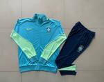 2024-25 Brazilian team Lake Blue -Brazil Soccer training uniform  youth size S-3XL