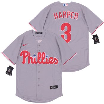 Bryce Harper Philadelphia Phillies Jersey Mitchell & Ness grey men women youth size S-6XL