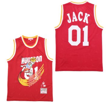 Cactus Jack by Travis Scott x BR x Mitchell Ness Rockets Jersey Red MEN WOMEN YOUTH S-6XL SIZE
