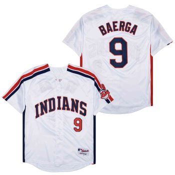 Carlos Baerga Cleveland Indians Jersey Majestic white retro men women youth size S-6XL