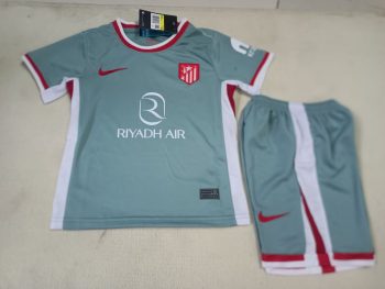 Children's wear 24-25 Atletico Madrid away light green customize name and number