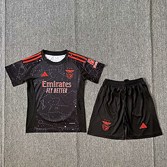 Children's wear 24-25 Benfica away black customize name and number