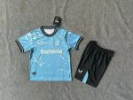 Children's wear 24-25 Leverkusen away sky Blue customize name and number