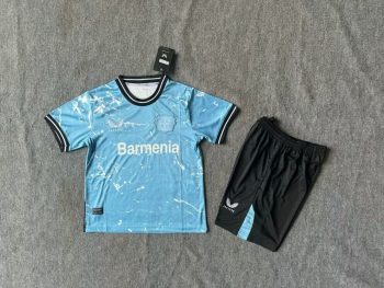 Children's wear 24-25 Leverkusen away sky Blue customize name and number