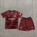 Children's wear 24-25 Manchester City away maroon customize name and number