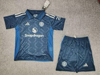 Children's wear 24-25 Manchester United away lake blue customize name and number
