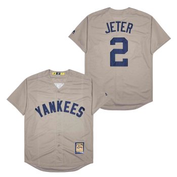Derek Jeter New York Yankees Jersey retro baseball jersey Mitchell & Ness grey retro men women youth size S-6XL