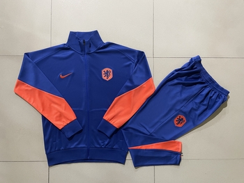 2024-25 Dutch color Blue -Netherlands Soccer training uniform  youth size S-3XL