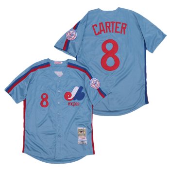 Gary Carter Montreal Expos Jersey 1982 blue men women youth size S-6XL