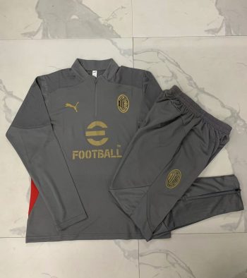 2024-25 Half Zip AC Milan Grey (Player version) -AC Milan Soccer training uniform  youth size S-3XL